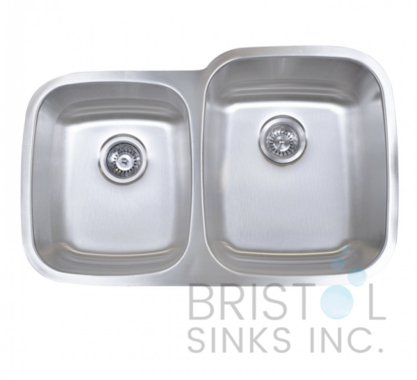 B814-R UNDERMOUNT STAINLESS STEEL DOUBLE BOWL KITCHEN SINK